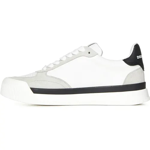 Leather Sneakers with Red Leaf , male, Sizes: 6 UK, 8 UK, 9 UK - Dsquared2 - Modalova