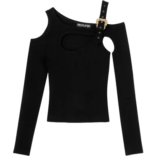 Cutout Shoulder Top , female, Sizes: M, S - Versace Jeans Couture - Modalova