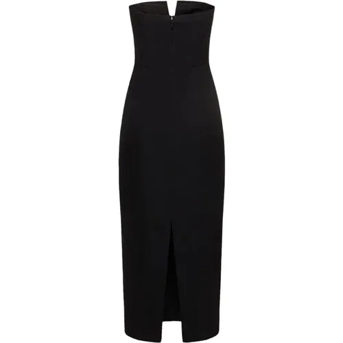 Elegant Strapless Wool Silk Midi Dress , female, Sizes: S, XS, M - Roland Mouret - Modalova