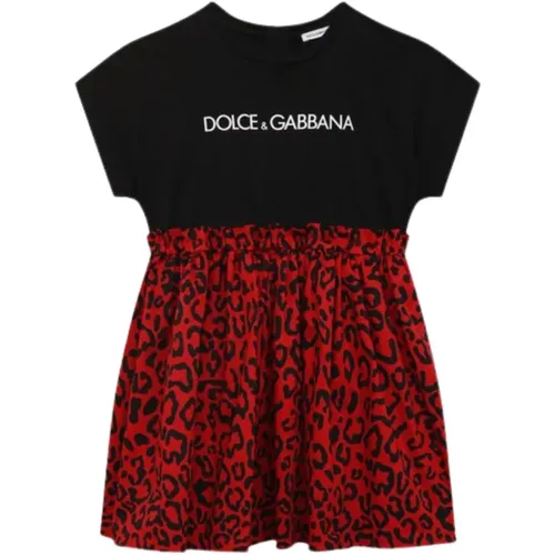 Schwarze Kleider mit Logo-Print - Dolce & Gabbana - Modalova