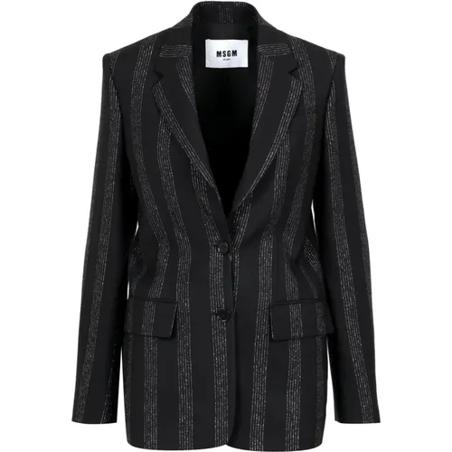 Wool Tailored Pinstripe Jacket , female, Sizes: XS, S - Msgm - Modalova