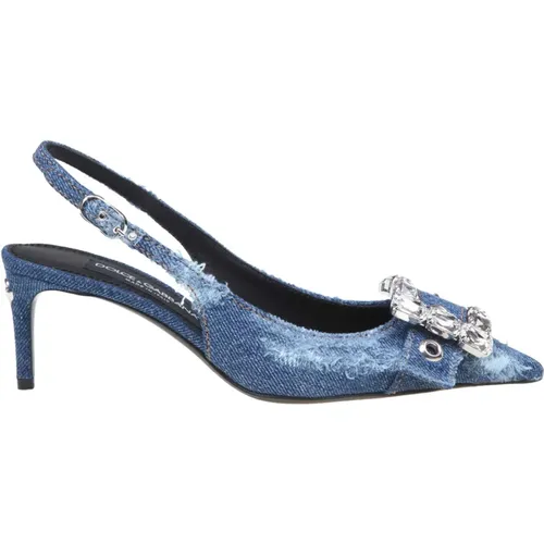 Denim Patchwork Heeled Pumps , female, Sizes: 5 1/2 UK, 3 UK, 4 UK, 2 1/2 UK, 2 UK - Dolce & Gabbana - Modalova