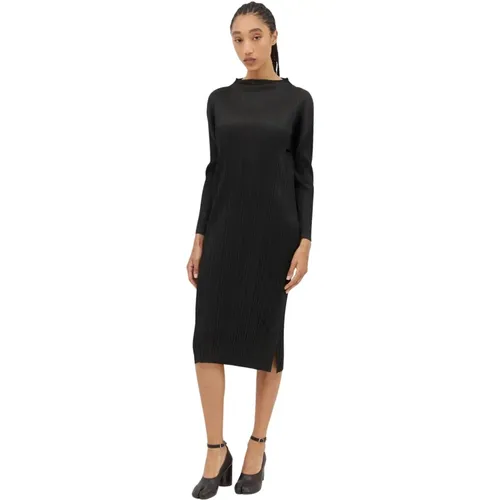 Gefaltete High Neck Midi Kleid , Damen, Größe: 2XL - Issey Miyake - Modalova