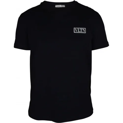 Schwarzes Jersey T-Shirt mit Vltn Logo - Valentino Garavani - Modalova