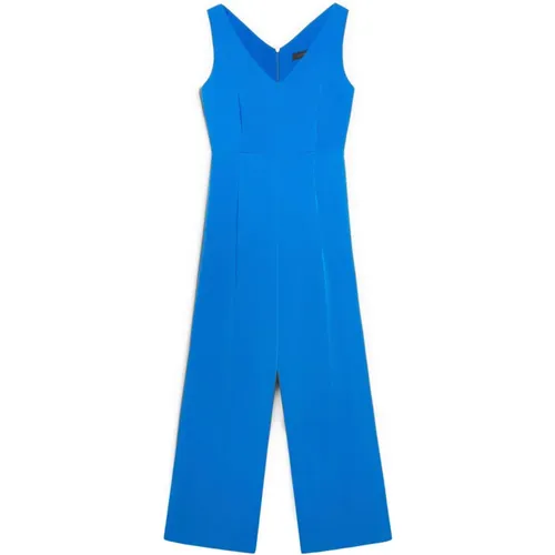 Cady Overall with V-Neck and Zipper , female, Sizes: S - Elena Mirò - Modalova