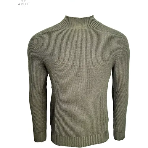 Turtleneck, Rainwool, oliv , Herren, Größe: M - Gran Sasso - Modalova