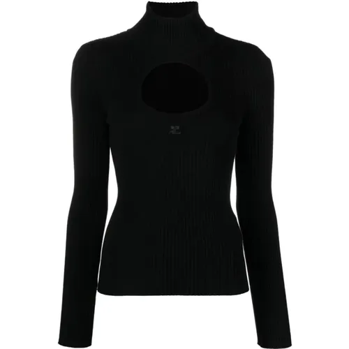 Rib Knit Turtleneck , female, Sizes: S, M - Courrèges - Modalova