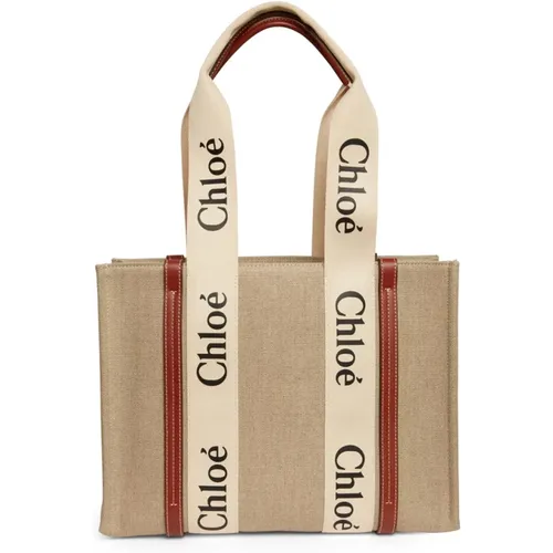 Medium Woody Shopping Bag - , female, Sizes: ONE SIZE - Chloé - Modalova