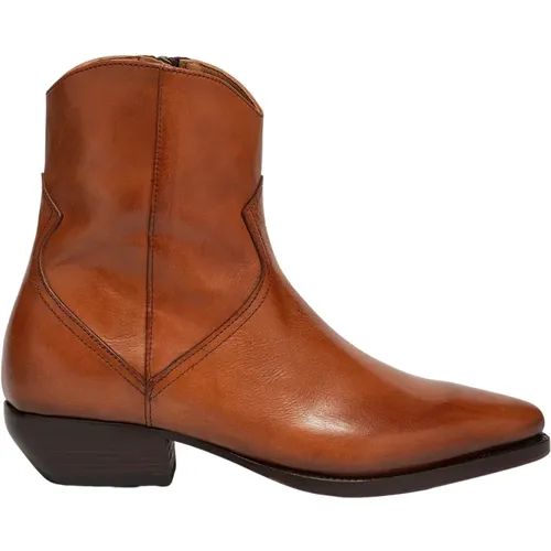 Handgefertigter Cognac Leder Stiefelette , Damen, Größe: 37 EU - Elia Maurizi - Modalova