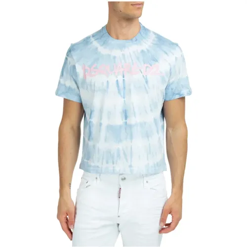 Multicolor Printed Men`s T-Shirt , male, Sizes: S - Dsquared2 - Modalova