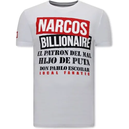 T-Shirt mit Druck Narcos Billionaire , Herren, Größe: L - Local Fanatic - Modalova