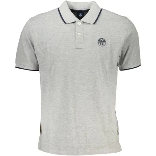 Grey Cotton Polo Shirt with Short Sleeves , male, Sizes: S - North Sails - Modalova