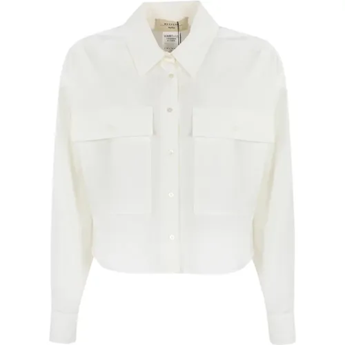 Beige Cotton Cropped Shirt , female, Sizes: 2XS - Max Mara Weekend - Modalova