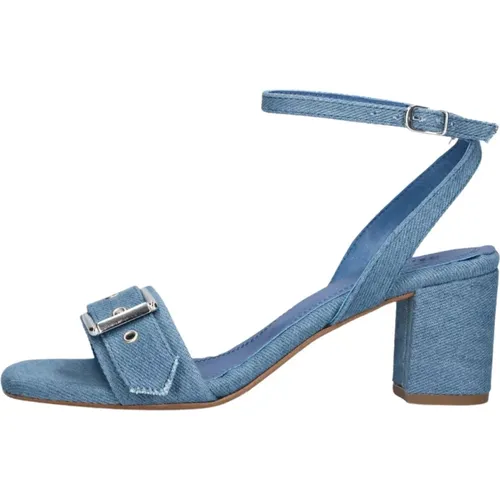 Blau Denim Sandalen mit Blockabsatz , Damen, Größe: 39 EU - Toral - Modalova
