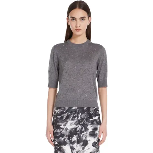 Strass Argyle Wolle Seide Pullover , Damen, Größe: M - Max Mara - Modalova