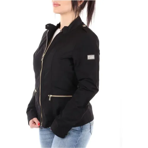 Schwarzer Mantel mit durchgehendem Reißverschluss für Damen - YES ZEE - Modalova
