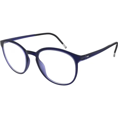 Navy Brillengestelle EOS VIEW,Crystal Glacier Brillengestelle EOS VIEW,Dunkelgraue Brillenfassungen EOS View - Silhouette - Modalova