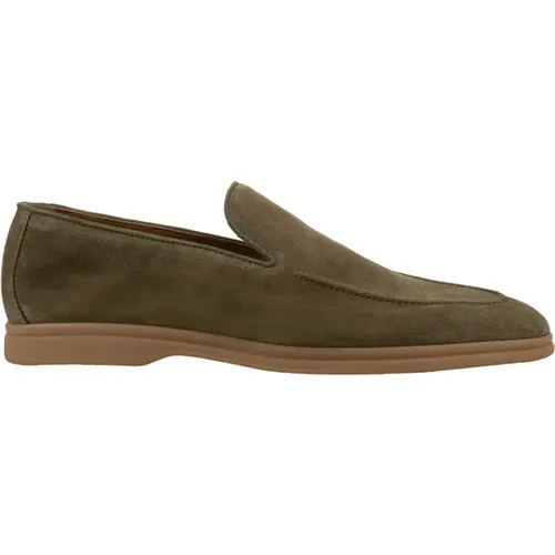 Grüne Wildleder Loafers Casual Stil , Herren, Größe: 41 1/2 EU - Doucal's - Modalova