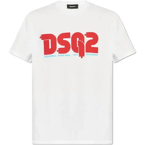 T-shirt with logo , male, Sizes: L, M - Dsquared2 - Modalova