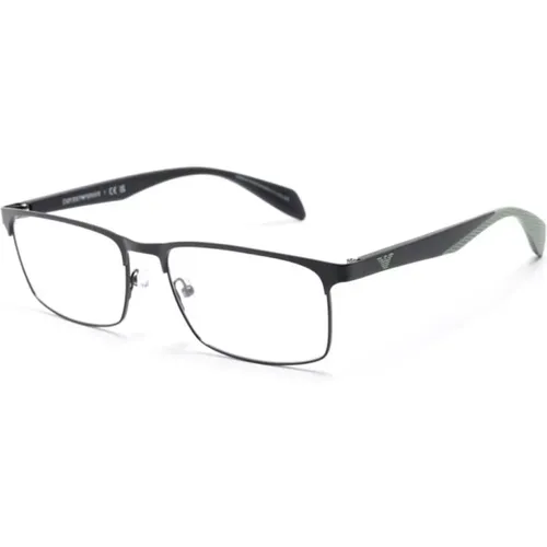 Schwarze Optische Brille , Herren, Größe: 54 MM - Emporio Armani - Modalova