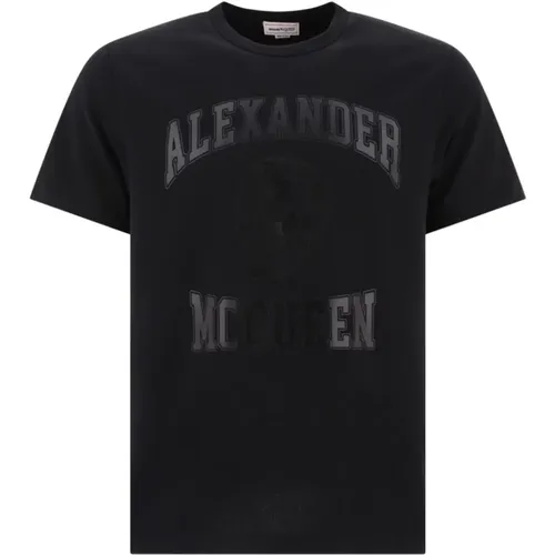 Schwarzes T-Shirt mit Logo und Schädel , Herren, Größe: 2XL - alexander mcqueen - Modalova