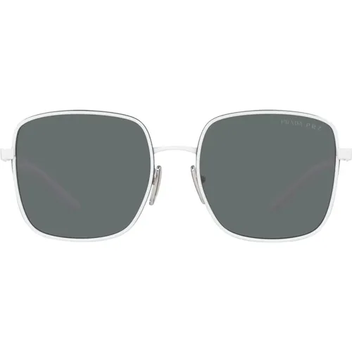 Polarized Metal Sunglasses with Pillow Shape , unisex, Sizes: 57 MM - Prada - Modalova