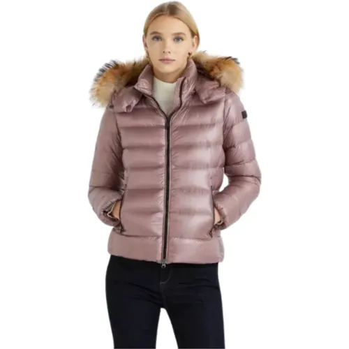 Puffer Jacket with Fur Trim , female, Sizes: S - Hetregó - Modalova