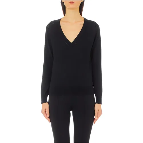 Wool Sweater V-Neck Long Sleeve , female, Sizes: S, M, L, XS - Liu Jo - Modalova