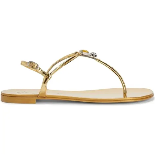 Rock flat sandals , female, Sizes: 3 UK - giuseppe zanotti - Modalova