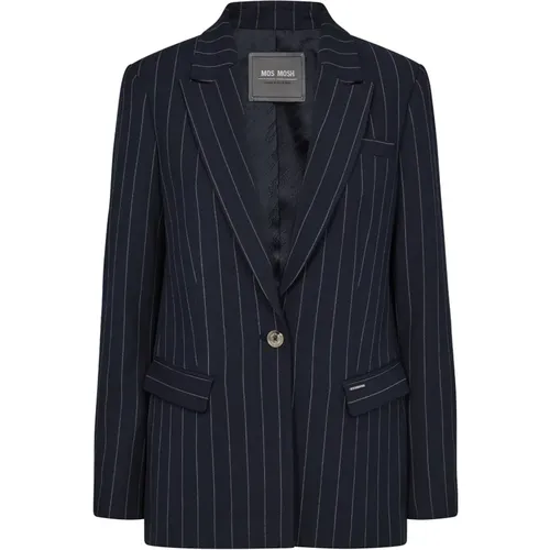 Pinstripe Blazer Salute Navy , Damen, Größe: 2XL - MOS MOSH - Modalova