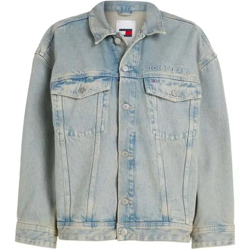 Heritage Oversize Denim Trucker Jacke , Damen, Größe: M - Tommy Jeans - Modalova