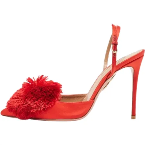 Pre-owned Satin heels , female, Sizes: 5 UK - Aquazzura Pre-owned - Modalova