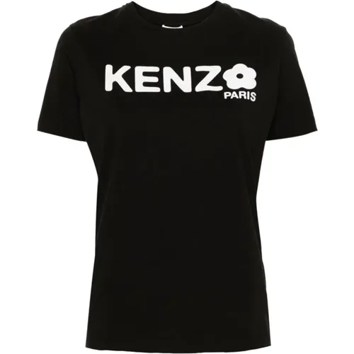 Schwarzes Logo Print T-shirt , Damen, Größe: M - Kenzo - Modalova