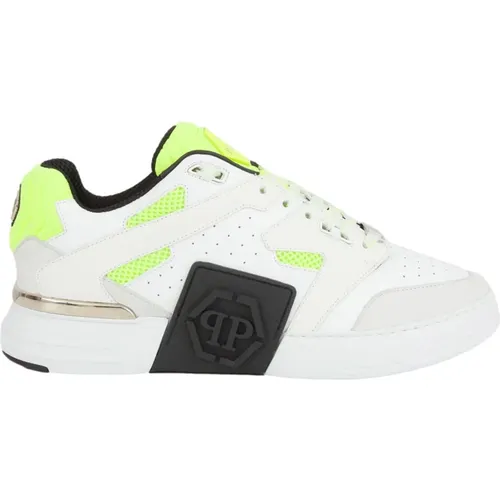 Leather Lo-Top Sneakers in Yellow , male, Sizes: 7 UK, 9 UK, 11 UK - Philipp Plein - Modalova