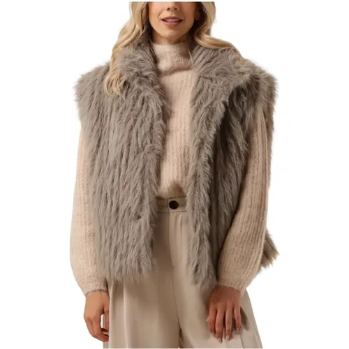 Teddy Jacke Taupe Damen , Damen, Größe: S - Notre-v - Modalova