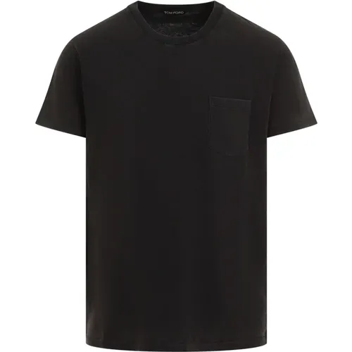 Klassisches Graues T-Shirt für Männer , Herren, Größe: L - Tom Ford - Modalova