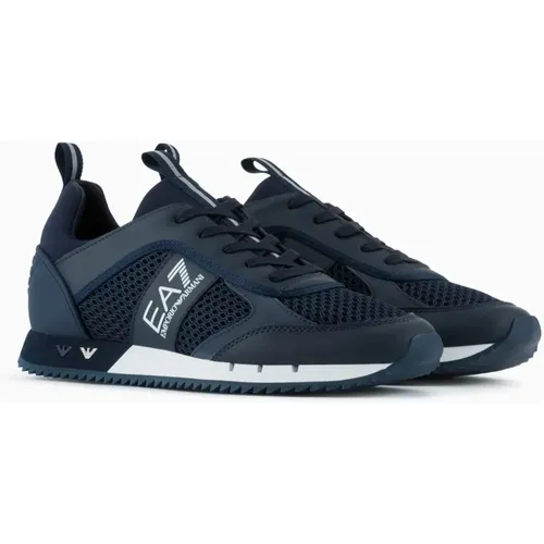 Black White Sneakers Men Dark , male, Sizes: 7 1/3 UK, 11 1/3 UK, 10 2/3 UK, 10 UK, 8 2/3 UK - Emporio Armani - Modalova