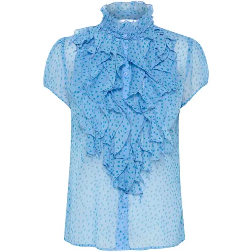 Crinkle SS Shirt Provence Drea Dot , Damen, Größe: XS - Saint Tropez - Modalova