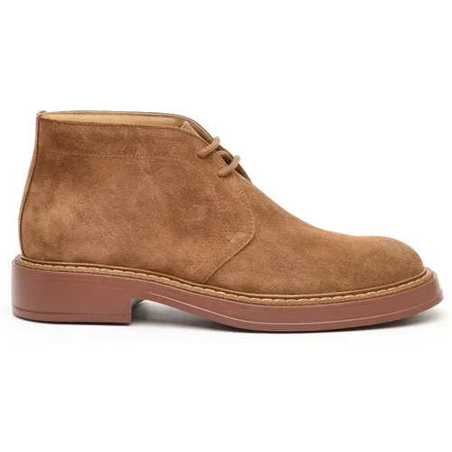 Brauner Wildleder Chukka Stiefel , Herren, Größe: 44 EU - TOD'S - Modalova