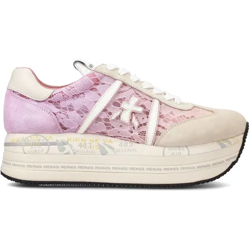 Suede Lace Effect Sneakers , female, Sizes: 6 UK - Premiata - Modalova