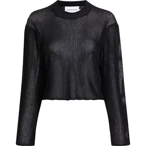 Metallic Sweater Quality Guaranteed , female, Sizes: M - Calvin Klein - Modalova