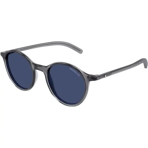 Grey Blue Sunglasses Mb0324S 003 , male, Sizes: 50 MM - Montblanc - Modalova