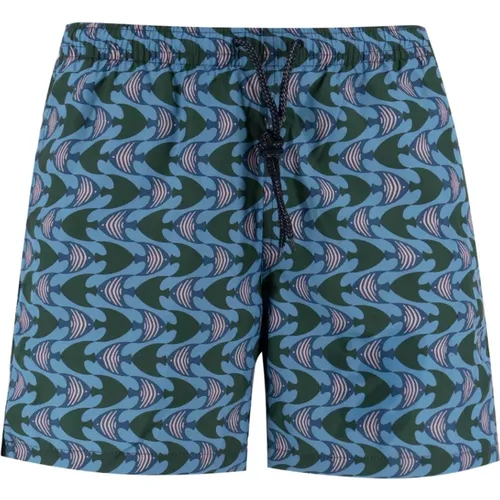 Abstract Pattern Swimwear Boxer Shorts , male, Sizes: XL, M, 2XL, L - Drumohr - Modalova