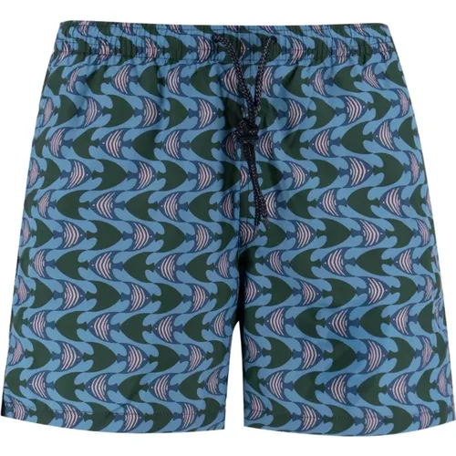 Abstract Pattern Swimwear Boxer Shorts , male, Sizes: XL, M, L - Drumohr - Modalova