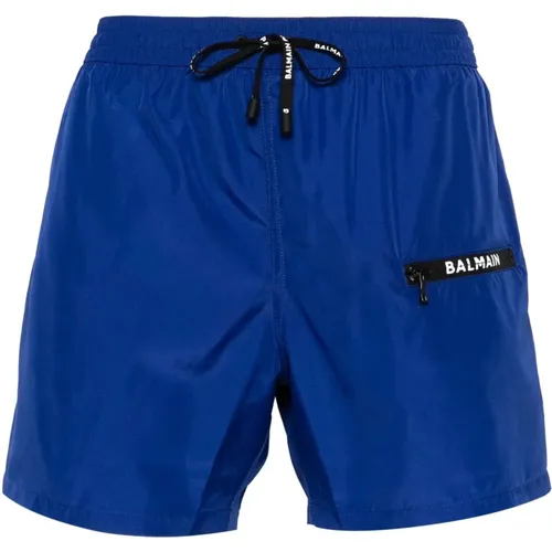 Logo-Print Swim Shorts , male, Sizes: XL, 2XL, M, 3XL, L - Balmain - Modalova