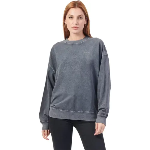 Relaxed Fit Stretch-Stoff Sweatshirt schwarz , Damen, Größe: S - Hugo Boss - Modalova