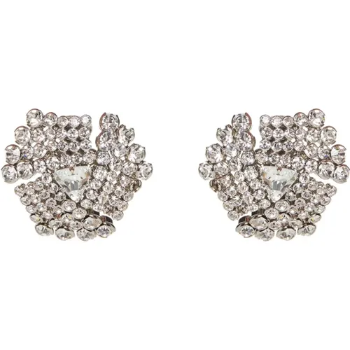 Crystal Embellished Clip-On Earrings , female, Sizes: ONE SIZE - Alessandra Rich - Modalova