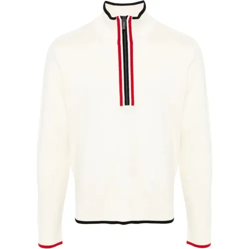 Weißer Pullover mit RWB-Streifenbesatz - Thom Browne - Modalova