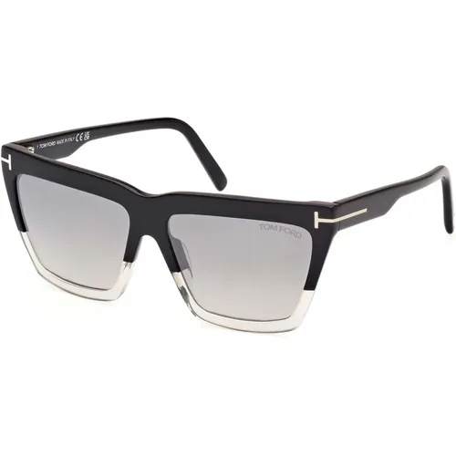 Crystal/Smoke Sunglasses Eden , female, Sizes: 56 MM - Tom Ford - Modalova