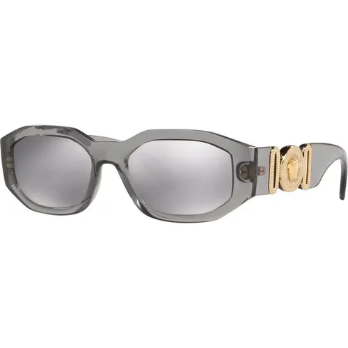 Aviator Sunglasses Transparent Grey Light , male, Sizes: 53 MM - Versace - Modalova
